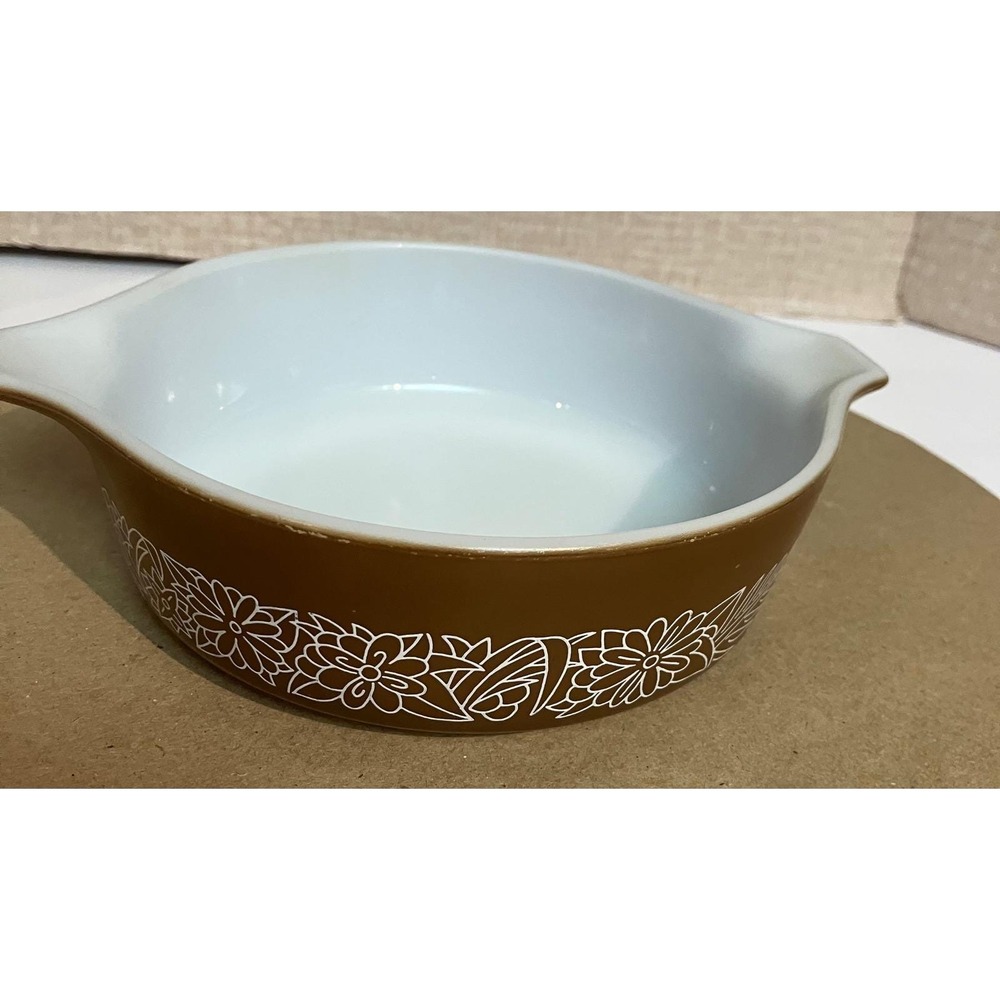 Pyrex Casserole Dish Unisex 500ml‎ Brown Excellent Butterfly Gold 471-B Vintage